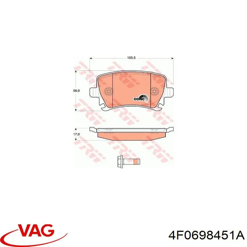 Задні дискові колодки VAG 4F0698451A