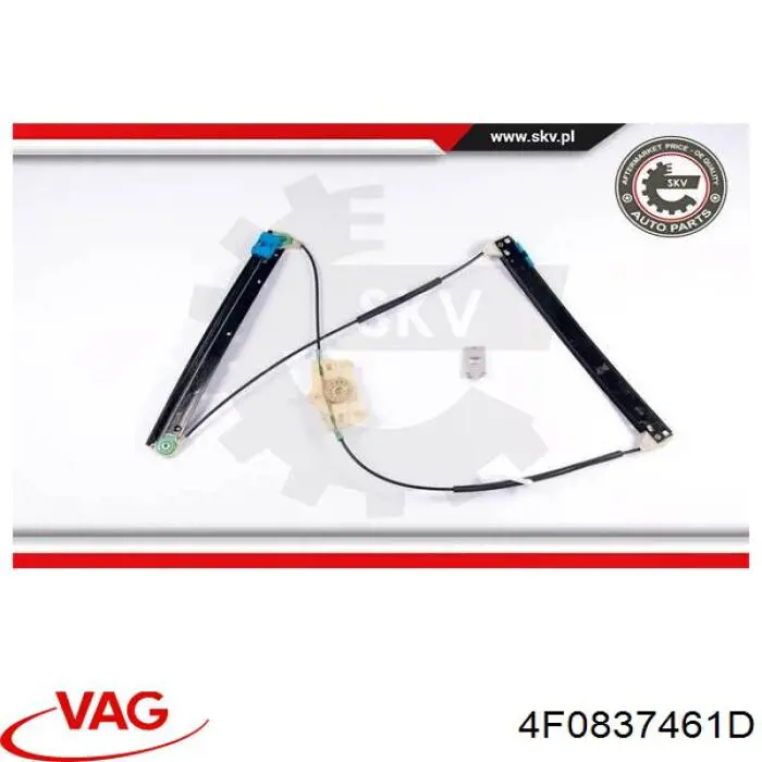 Склопідйомник з електродвигуном VAG 4F0837461D ціна, від 24.52 USD