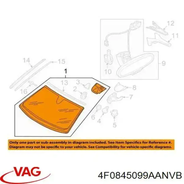 Автоскло VAG 4F0845099AANVB ціна, від 292.09 USD