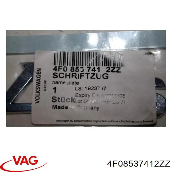 Емблема кришки багажника, фірмовий значок на Audi A6 C7 4G2, 4GC