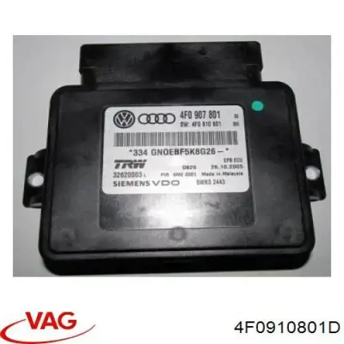 4F0910801D VAG блок керування (модуль електромеханічного стояночного гальма)