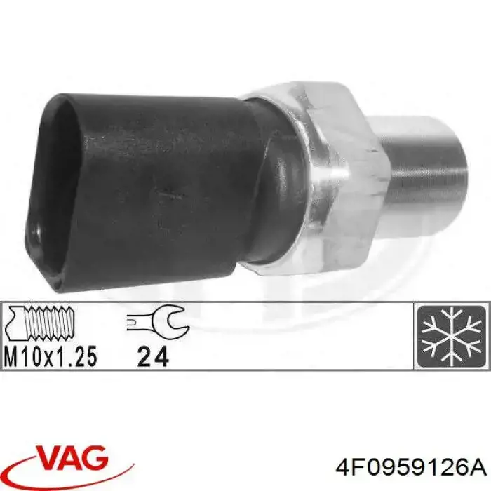 Датчик абсолютного тиску кондиціонера VAG 4F0959126A ціна, від 19.00 USD