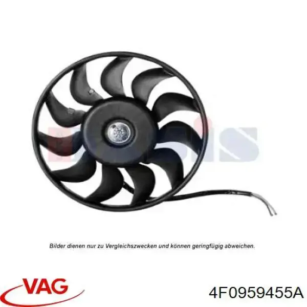Купити 4F0959455A VAG Електровентилятор охолодження в зборі (двигун + крильчатка), правий
