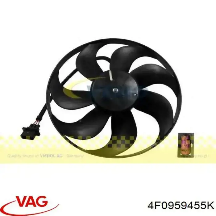 Купити 4F0959455K VAG Електровентилятор охолодження в зборі (двигун + крильчатка), лівий