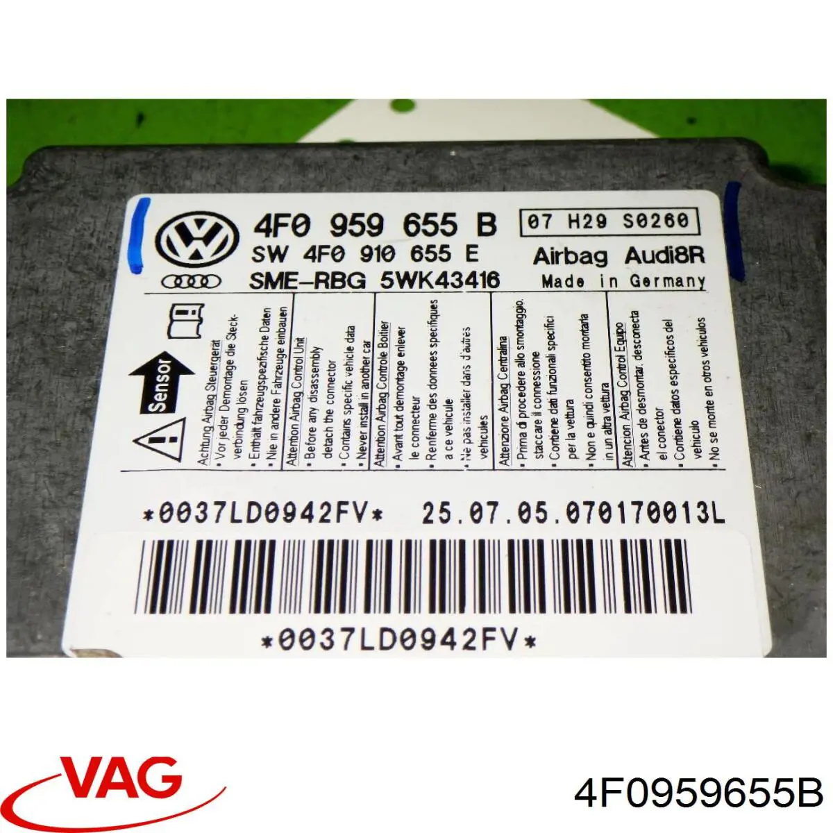 Модуль-процесор керування подушки безпеки VAG 4F0959655B ціна, від 6.33 USD