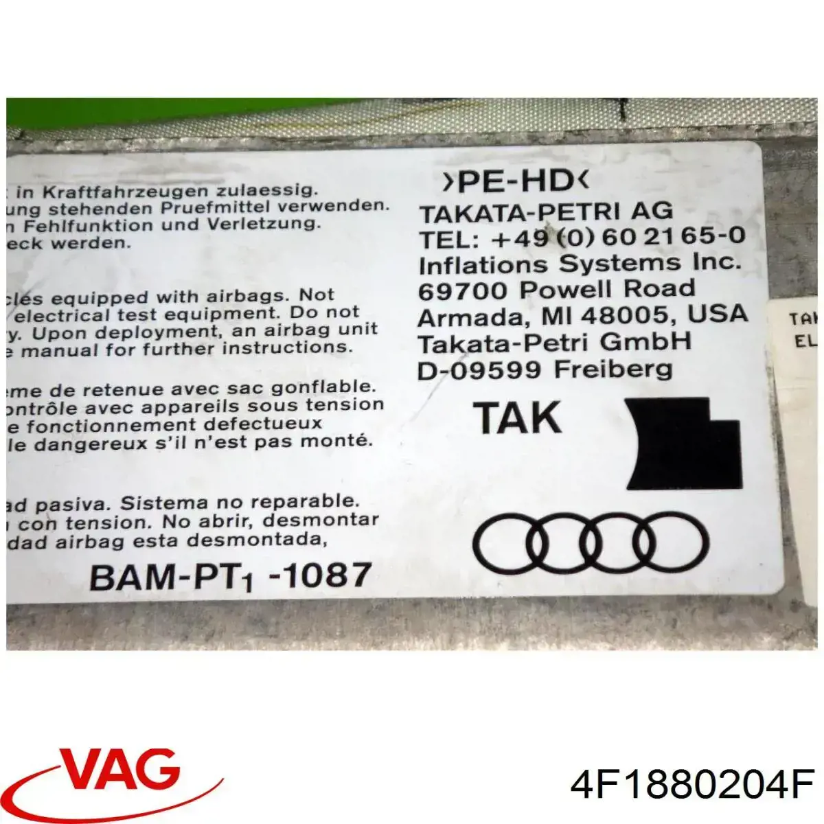 Подушка безпеки бокова VAG 4F1880204F ціна, від 28.12 USD