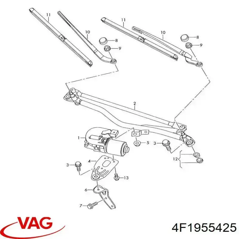 Купити 4F1955425 VAG Щітка-двірник лобового скла, водійська