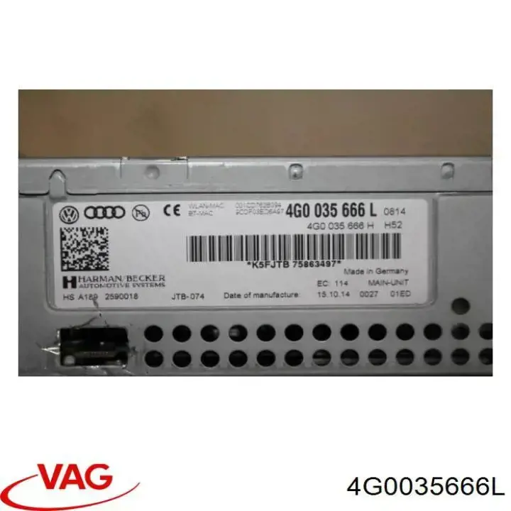 Купити 4G0035666L VAG Магнітола