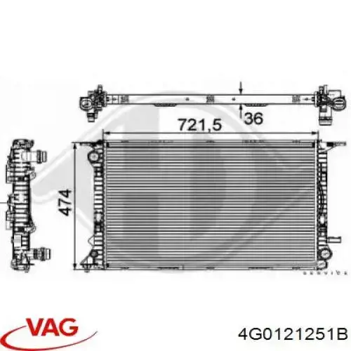 Радіатор основний VAG 4G0121251B ціна, від 120.77 USD