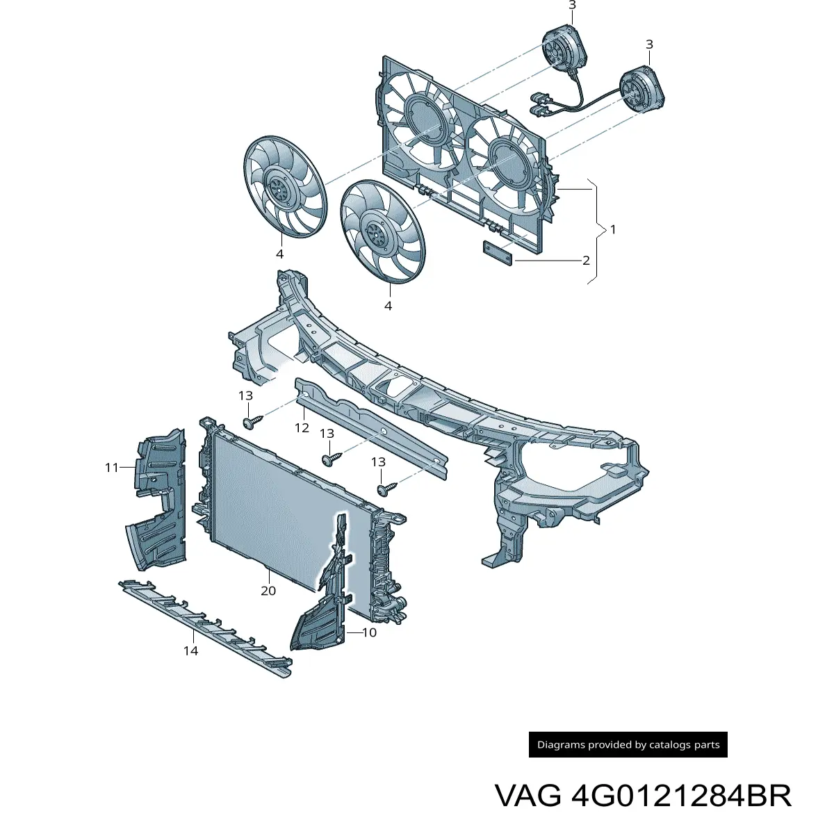 4G0121284BR VAG Повітропровід (дефлектор) радіатора, правий