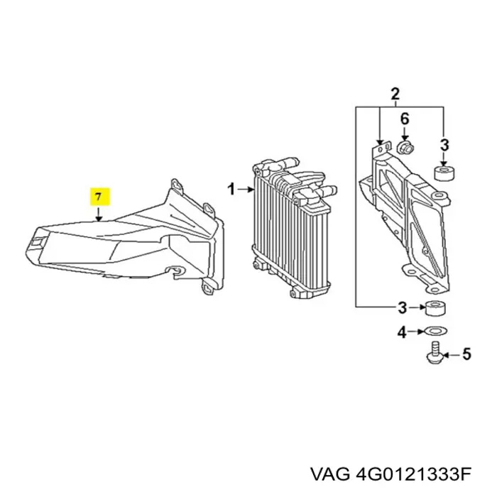 Купити 4G0121333F VAG Облицювання рамки радіатора