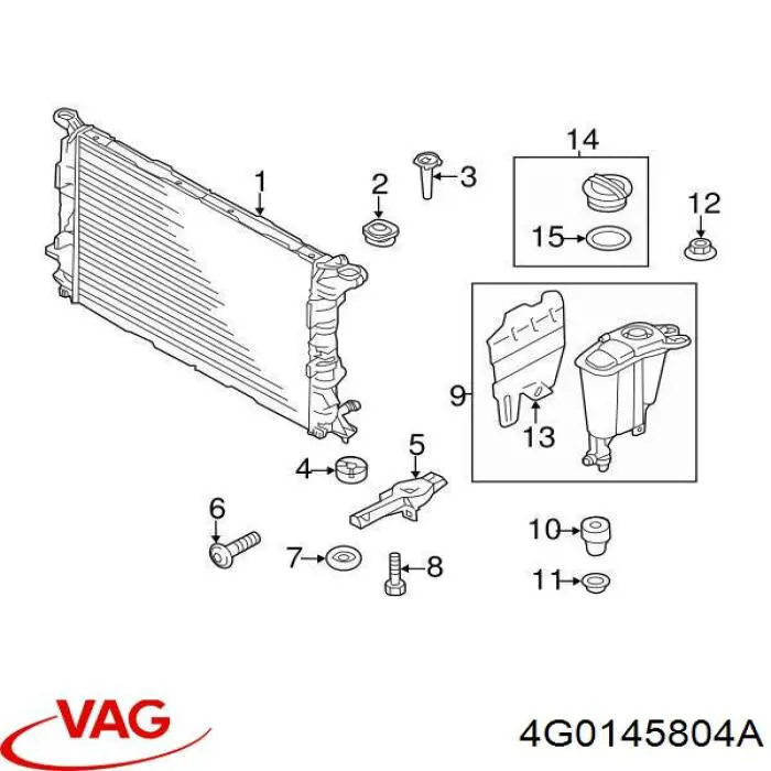 Купити 4G0145804A VAG Радіатор охолодження, додатковий