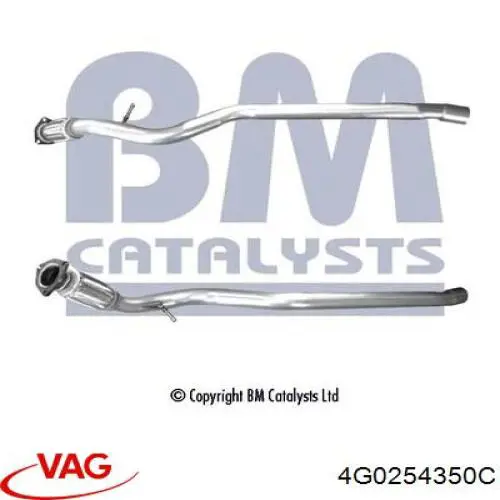 4G0254350C VAG Труба вихлопна, від каталізатора до глушника