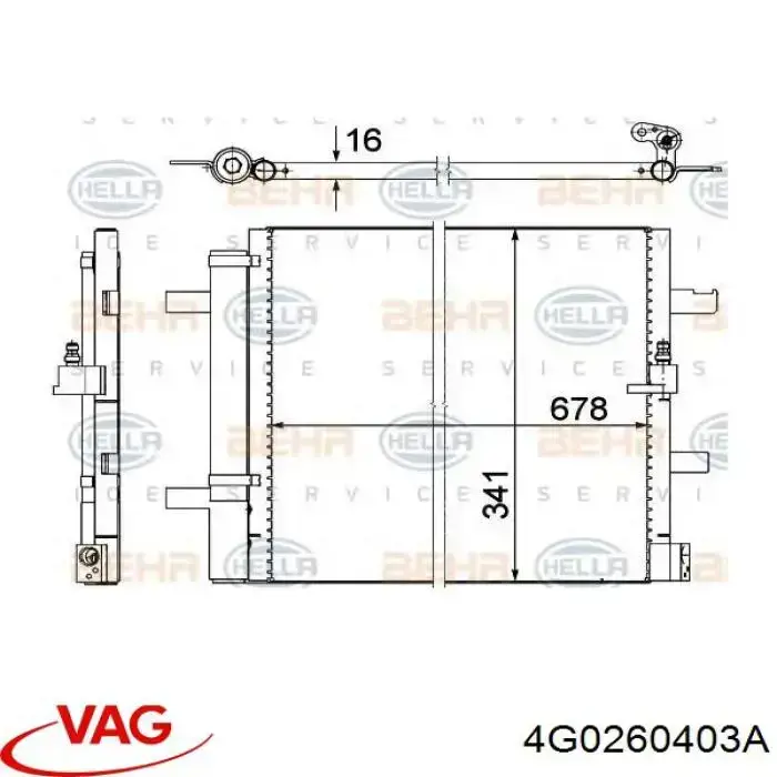 Конденсатор кондиціонера VAG 4G0260403A ціна, від 67.72 USD