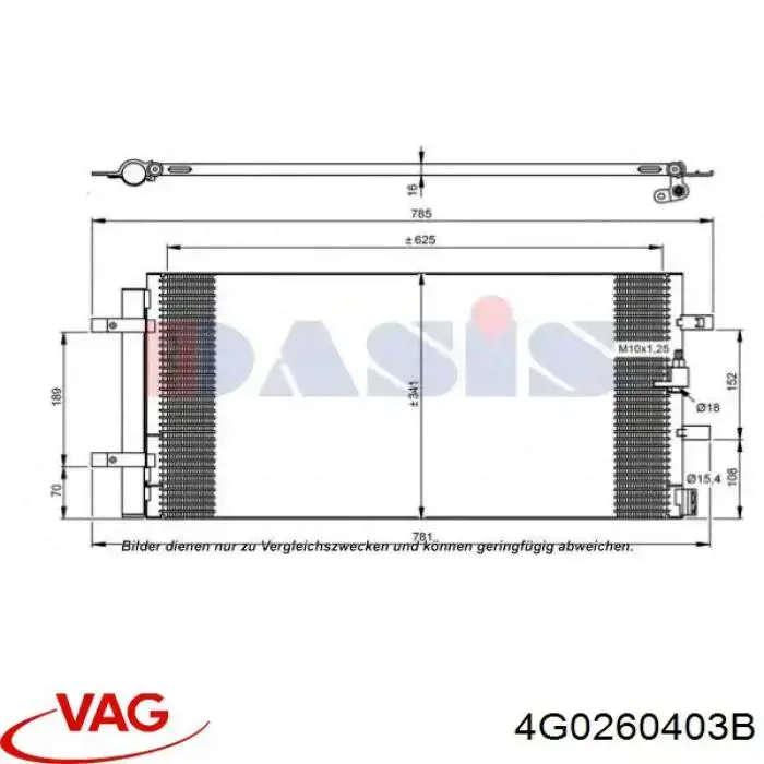 Радіатор кондиціонера 4G0260403B VAG