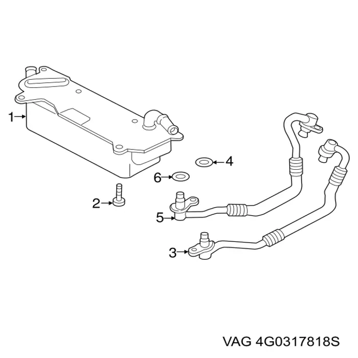 Трубка/шланг охолодження АКПП, подача VAG 4G0317818S