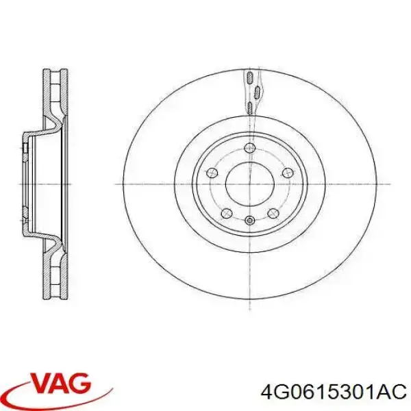 4G0615301AC VAG диск гальмівний передній