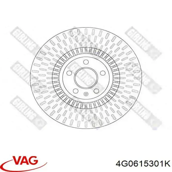 Диск переднього гальма VAG 4G0615301K ціна, від 38.01 USD