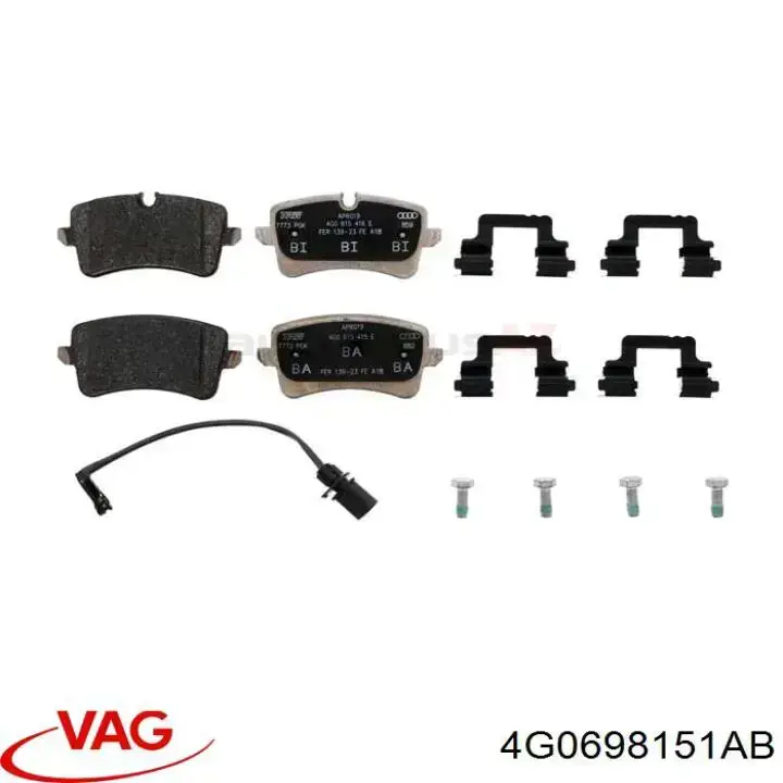 Гальмівні колодки VAG 4G0698151AB ціна, від 162.49 USD