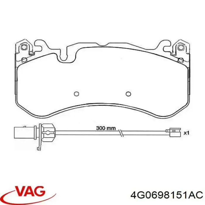 Колодки гальмівні передні, дискові 4G0698151AC VAG