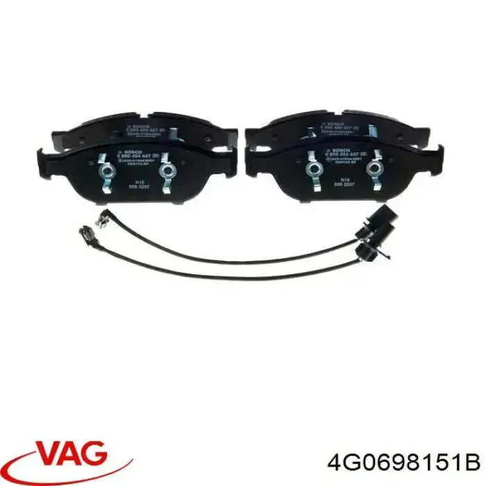 Купити 4G0698151B VAG Колодки гальмівні передні, дискові