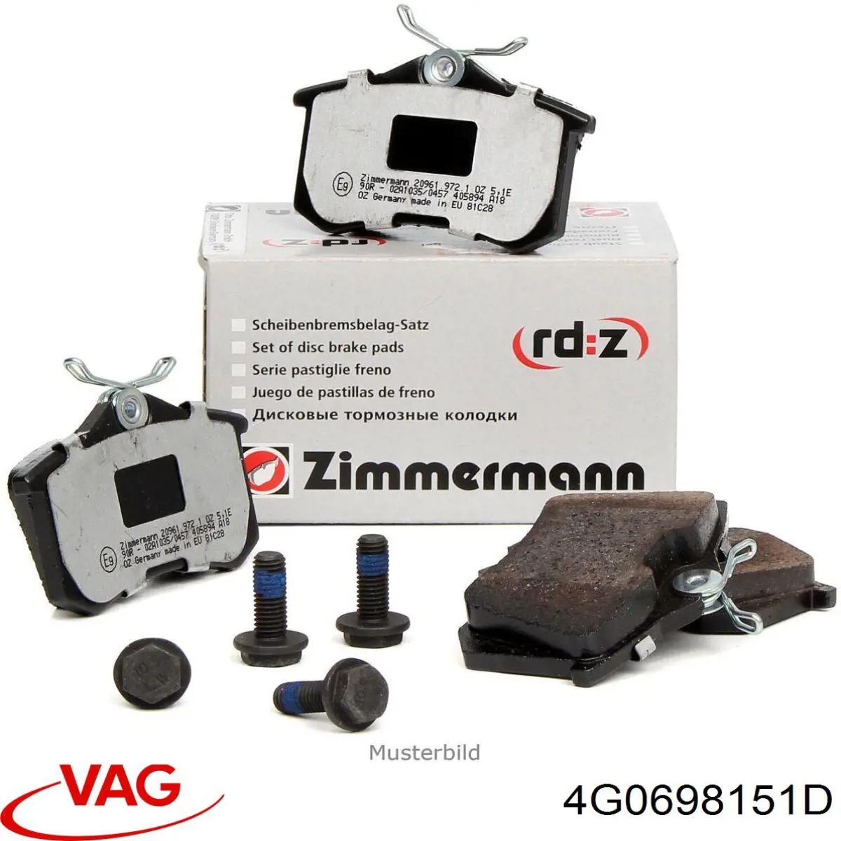 Гальмівні колодки VAG 4G0698151D ціна, від 71.95 USD