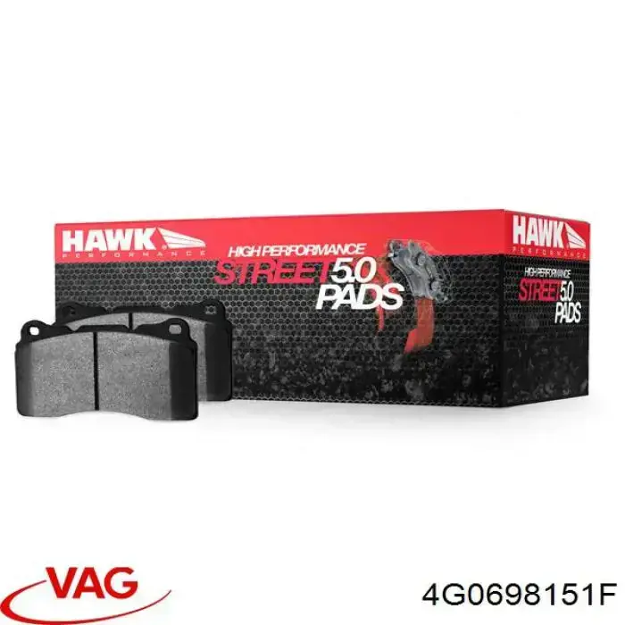 Купити 4G0698151F VAG Колодки гальмівні передні, дискові