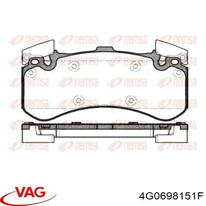 4G0698151F VAG Передні гальмівні колодки