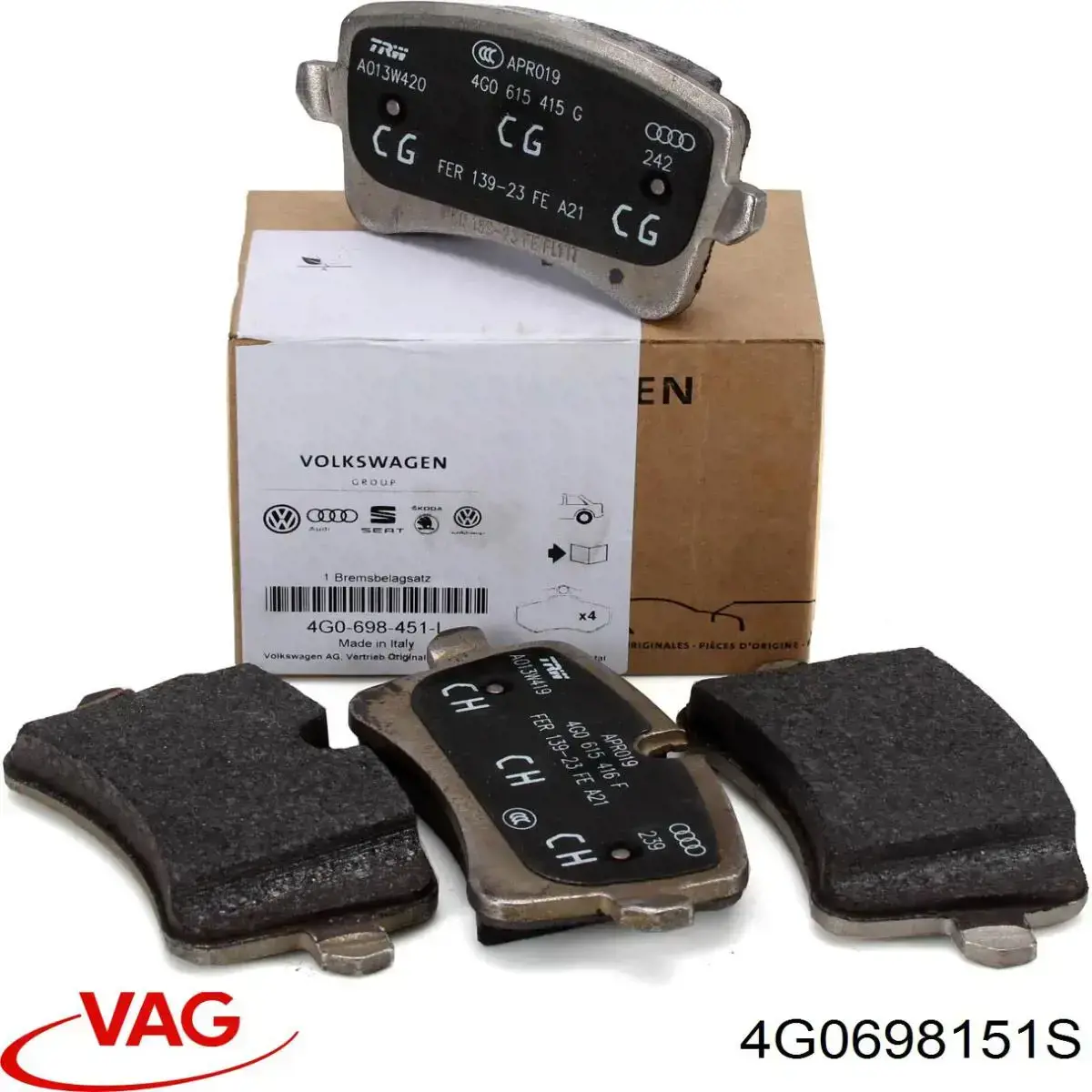 Передні тормозні колодки 4G0698151S VAG