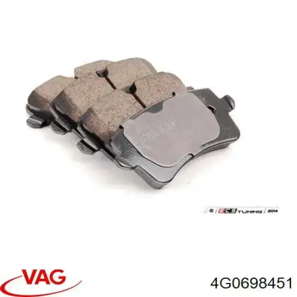 4G0698451 VAG Колодки гальмівні задні, дискові