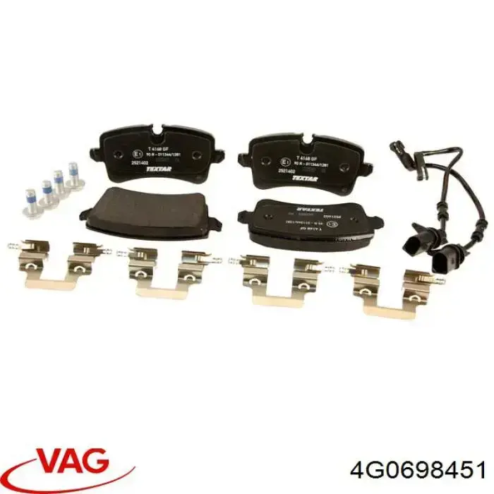 Задні гальмівні колодки VAG 4G0698451 ціна, від 53.03 USD