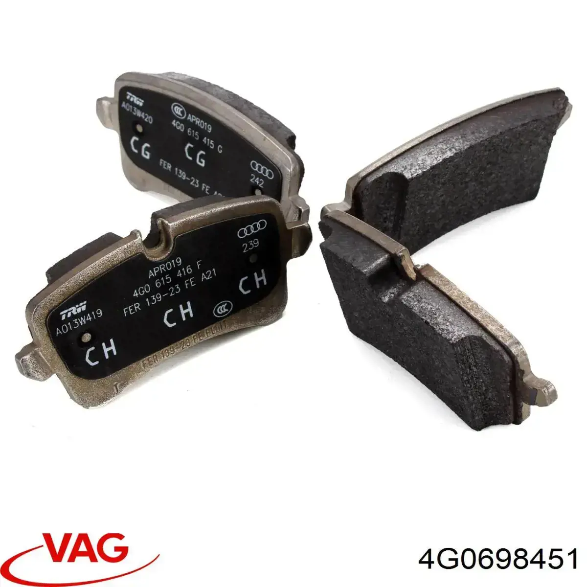 Купити 4G0698451 VAG Задні колодки