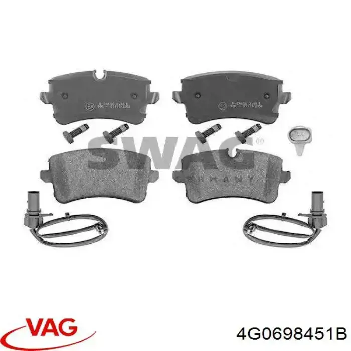 Задні гальмівні колодки 4G0698451B VAG