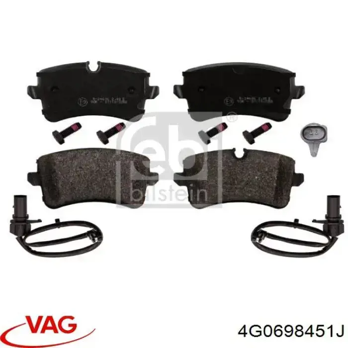 Задні гальмівні колодки 4G0698451J VAG