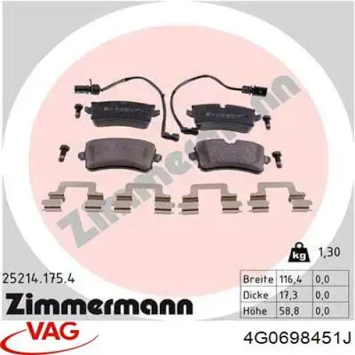 Задні дискові колодки VAG 4G0698451J