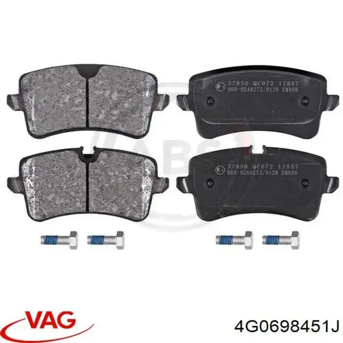 4G0698451J VAG Колодки гальмівні задні, дискові