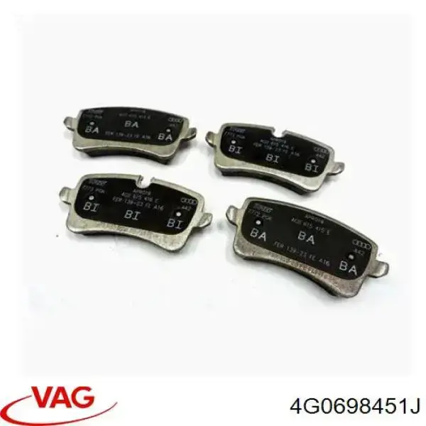Купити 4G0698451J VAG Задні колодки