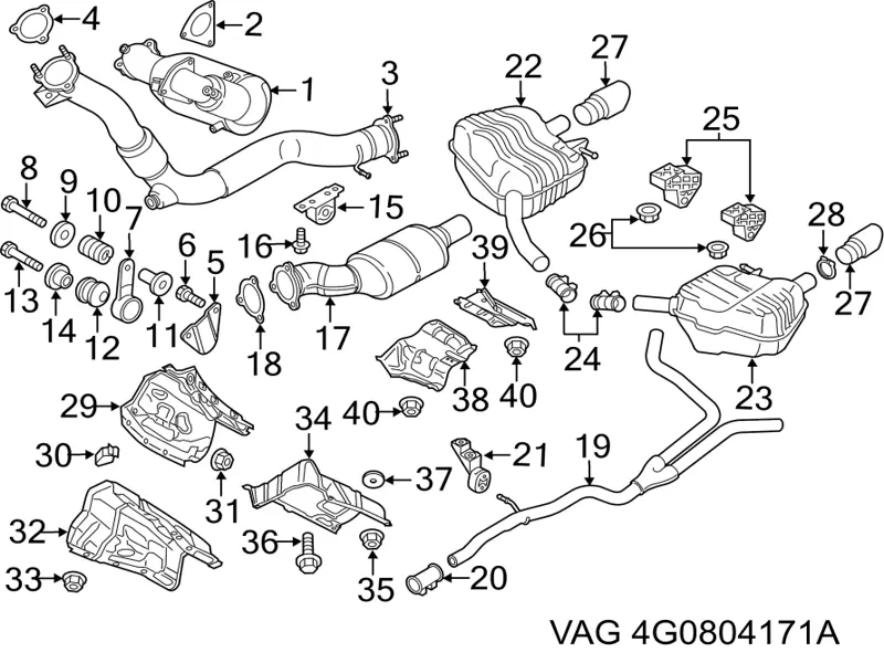 4G0804171A VAG Захист (тепловий екран) вихлопної системи