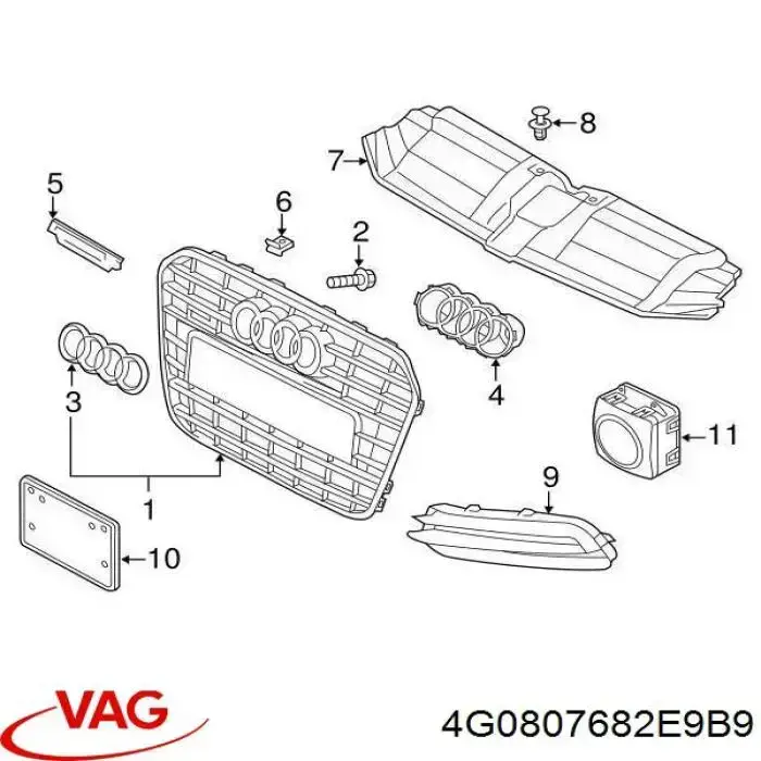 4G0807682E9B9 VAG Заглушка протитуманок, ліва