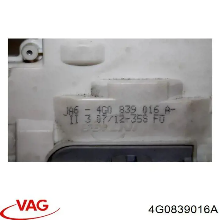 Замок задньої дверї, правої 4G0839016A VAG