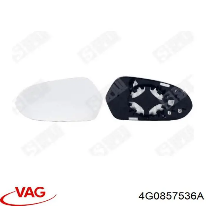 Дзеркальний елемент правого дзеркала заднього виду VAG 4G0857536A ціна, від 11.64 USD