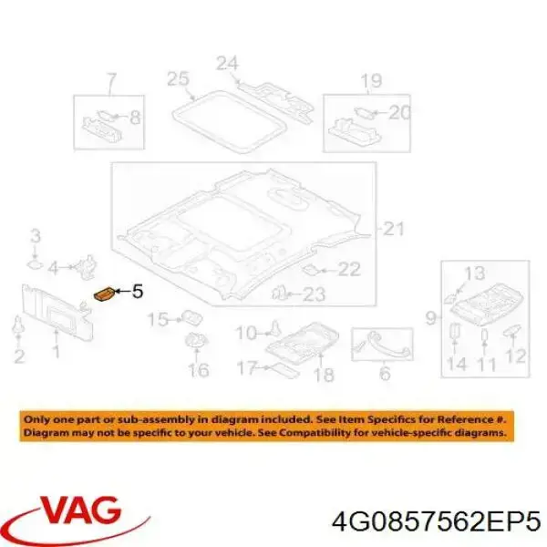 Фіксатор сонцезахисного козирка VAG 4F0857561EP5 ціна, від 6.46 USD