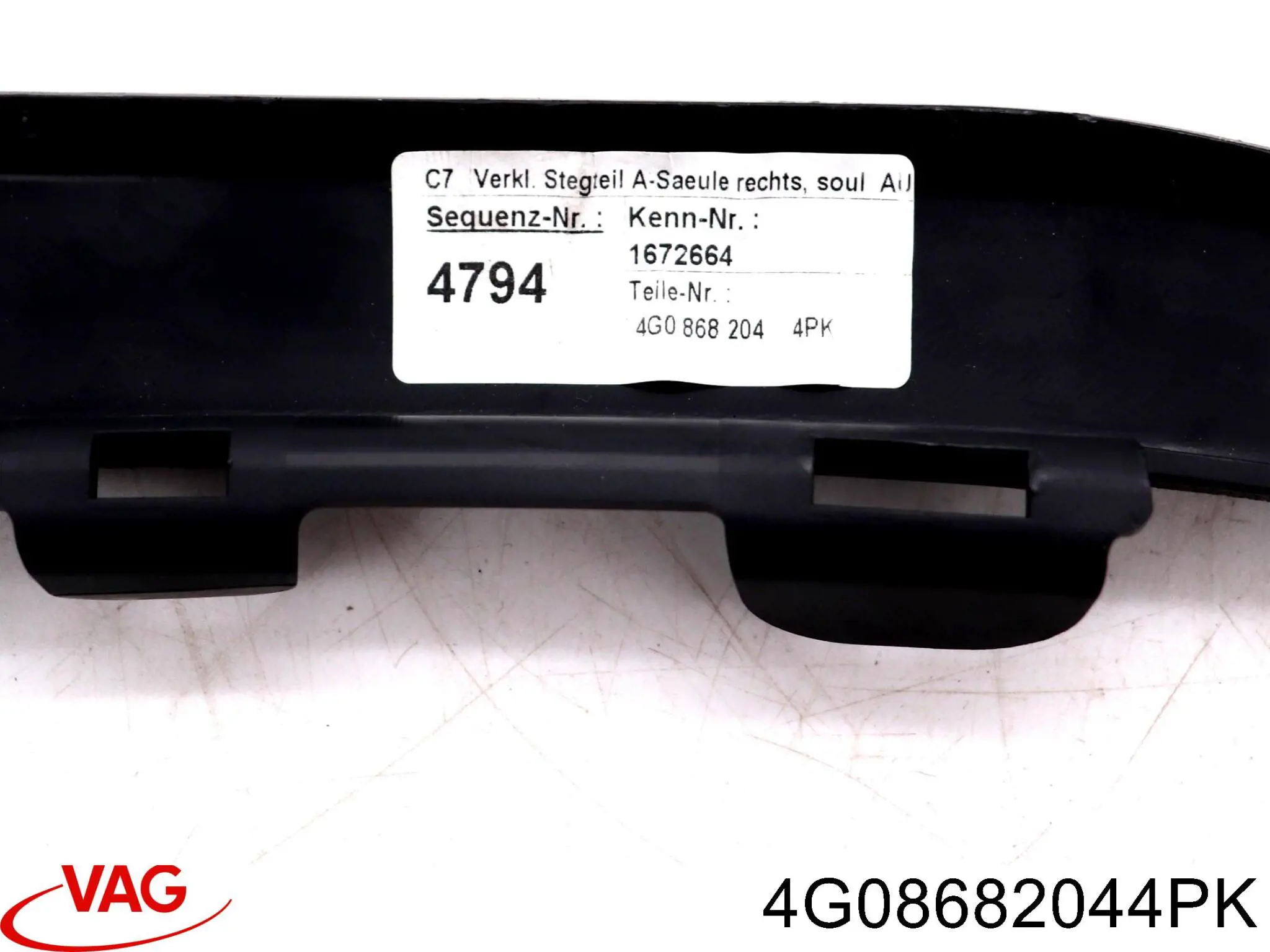 Обшивка стійки кузова внутрішня, передня права VAG 4G08682044PK ціна, від 2.52 USD