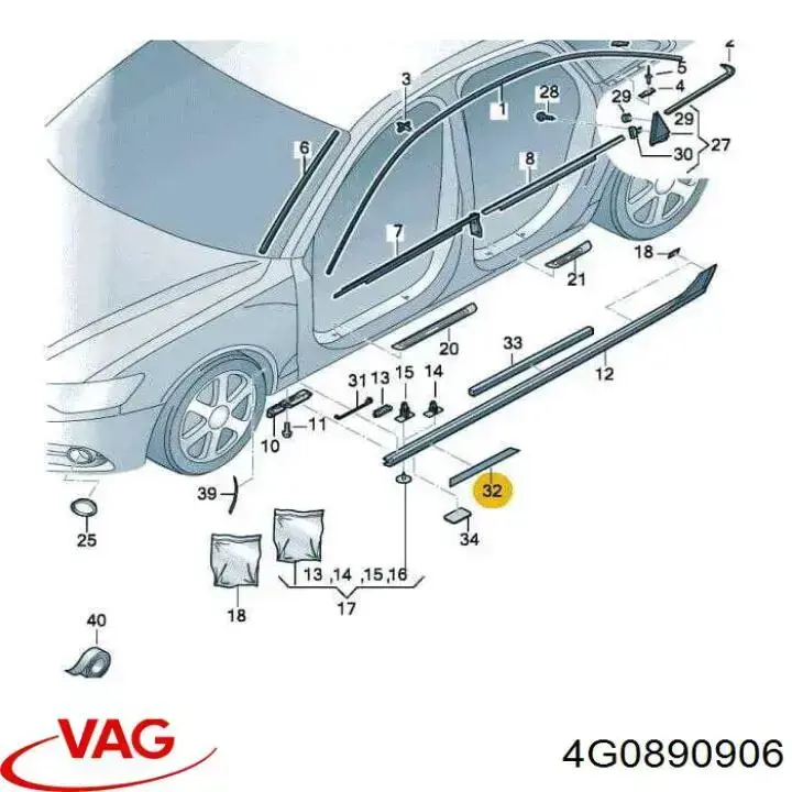  VAG 4G0890906 ціна, від 48.50 USD