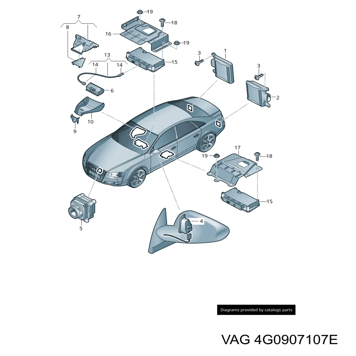 Модуль керування камерою VAG 4G0907107E ціна, від 76.02 USD