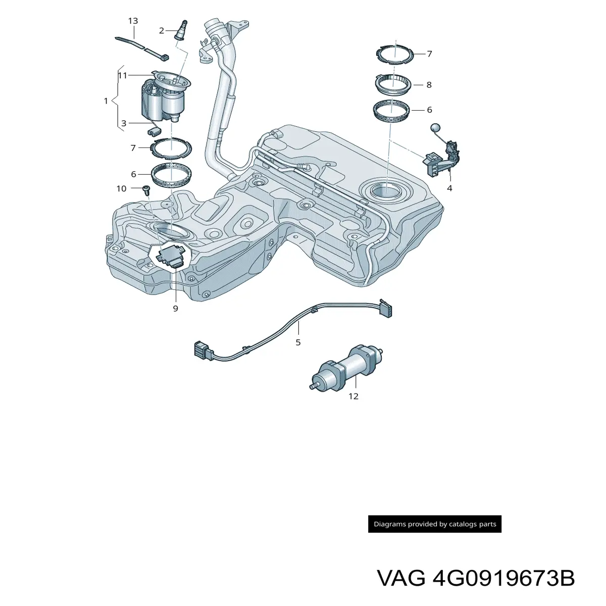 Датчик покажчика рівня палива VAG 4G0919673B ціна, від 196.86 USD
