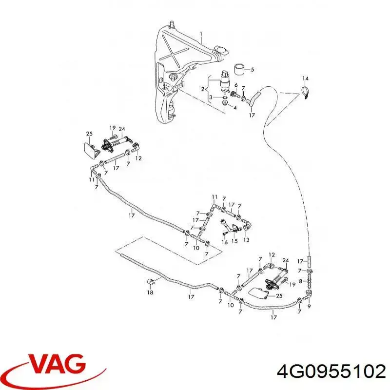 Купити 4G0955102 VAG Тримач форсунки омивача фари, підйомний циліндр
