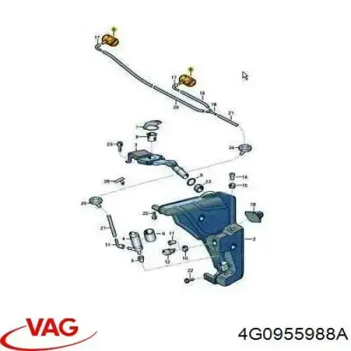 Купити 4G0955988A VAG Форсунка омивача скла лобового, права