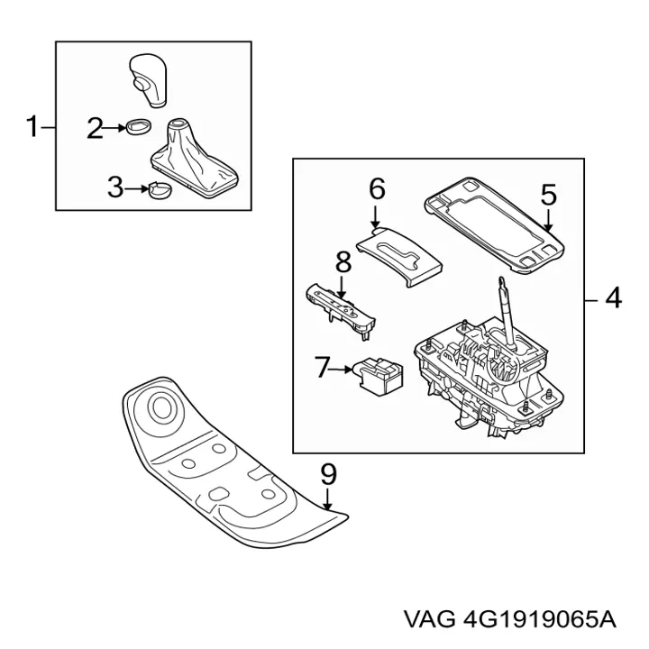 Накладка селектора перемикання передач VAG 4G1919065A ціна, від 34.84 USD
