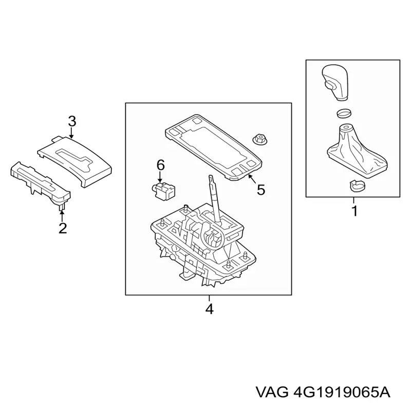 Купити 4G1919065A VAG Накладка селектора перемикання передач